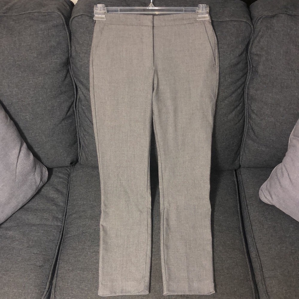 Zara Gray Career Pants Slim Ankle Mid-Rise Stretch Back Waist Sz S